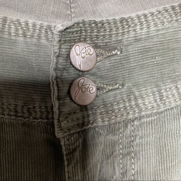 Joie Green Corduroy Wide Leg Cropped Pants Size 2 - Picture 5 of 8